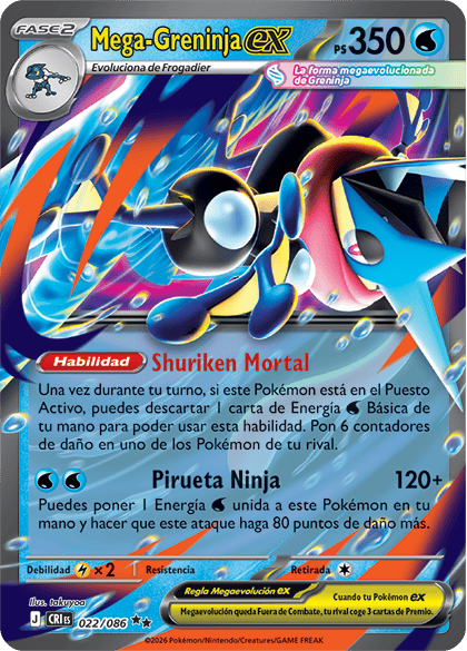 Mega Greninja ex Megaevolución-Caos Creciente