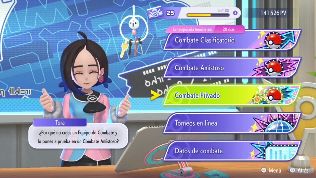 Menú Combates Pokémon Champions
